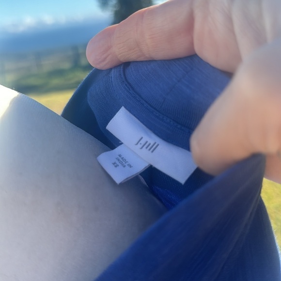 J Jill Blue Short Sleeve Coastal Tunic Dress Knee length XS - Picture 9 of 9